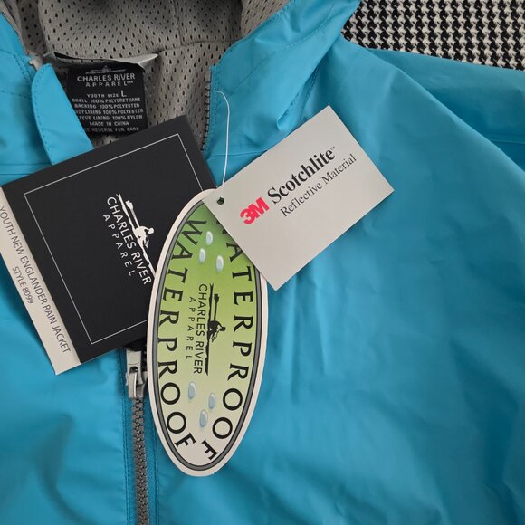 Charles River Blue L 12/14 Kids Rain Jacket, new, never worn Original price $52 - Picture 4 of 4